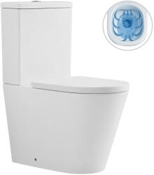 Cerano - magasított kombi WC Comforto, Rimless - perem nélküli öblítés + PP/SoftClose ülőke - fényes fehér - 89, 5x39 cm (CER-667754)