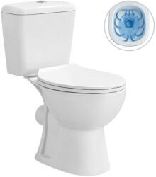 Cerano - Dure, Rimless kombi WC - perem nélküli öblítés + PP ülőke - fényes fehér - 72x36, 5 cm (CER-667760)