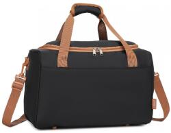Konofactory Barna-fekete prémium kézipoggyász repülőgépre "Deluxe" - M méret (PT521-black-brown-HU)