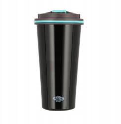 Nils Camp Thermo bögre Nils Camp NCB18 Fekete 500ml Légmentesen záródó Kulacs kávé teához (15-02-003)