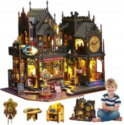 Bedee Miniatűr Diy Házikó 3D Puzzle Szett Kreatív Mágikus Ház Led Lámpákkal (Puzzle)