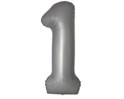 GoDan Matt ezüst 1-es Moonlight szám fólia lufi 76 cm (WP) MLG333411 (MLG333411)