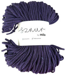  Sznur by Mila pamutzsinór 5 mm PM301 - Fekete-lila