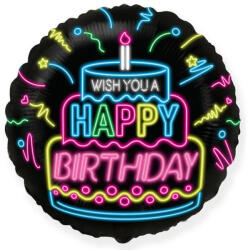  Happy Birthday Neon fólia lufi 46 cm (WP) (MLG302899) - eking