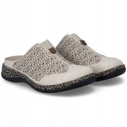 RIEKER Női áttört flip-flop papucs Rieker 46376-60 Beige bézs Bőr MÉRET. 37 (46376-60 BEIGE)