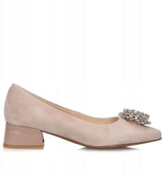 S. Barski Női Félcipő S. Barski CR61-3029 Beige bézs színű bőr magas sarkú cipő (CR61-3029 BEIGE)