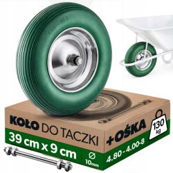 Kadax Talicskakerék 390x90 mm 4.80/4.00-8 Tengely Kocsi Teljes Habszivacs Tömlő Nélküli (K16351_1)