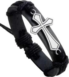 HARAHU Brățară JO - 40933 Cross - Neagră / Argintie KP40933