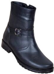 NIC-MAR OFERTA MARIMEA 38, 40 - Ghete dama, din piele naturala, cu fermoar, negru, imblanite - LGCATN
