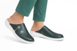 Berende Saboti medicali dama din piele naturala de culoare verde Med-Line BR298VERDE