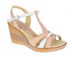 Ciucaleti Sandale dama din piele naturala platforme de 7 cm - LS51BEJA