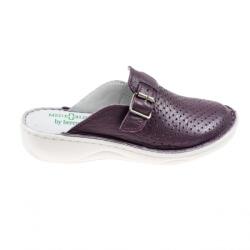 Berende Saboti medicali femei, VIOLET din piele naturala , Med-Line BR128VIOLET