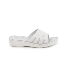 Berende Saboti medicali femei, albi din piele naturala box Med-Line BR137A