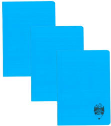 DACO Set 3 x Caiet Daco A5, 48 file, 70 g/mp, dictando, coperta plastic, Albastru (CT549DR/ALBASTRU-3BUC/SET)