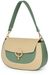 myOwn Geanta dama din piele naturala Rosalia crem/verde fistic (rosaliacrvrf)