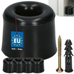 KOTARBAU Opritor de ușă din cauciuc negru 27 mm set de 4 buc (H997)
