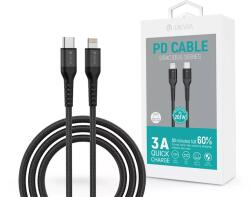 DEVIA Gracious Series 20W PD Type-C/Lightning adat- és töltőkábel 1, 5m - fekete