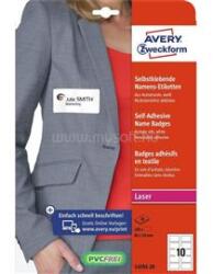 AVERY Etikett címke, 80 x50mm, textil 10 címke/ív, 20 ív/doboz, fehér (AVERY_L4785-20) (AVERY_L4785-20)