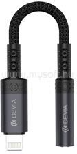 DEVIA Xiaomi Redmi Note 17 / iPhone 14 Plus EC090 audió adapter kábel 3.5mm jack aljzat - lightning, 12cm, FEKETE (EC090) (EC090)
