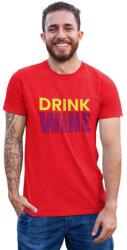 D&B Férfi/Unisex Póló ST00033 Drink Wine Piros-Méret 2XL (ST00033DrinkWinePiros2XL)