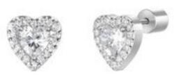 LUCA BARRA Hearts With White Zircons