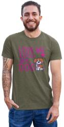 D&B Férfi/Unisex Póló ST00178 Love My Dog Katonai zöld-Méret XL (ST00178LoveMyDogMilitaryGreenX)