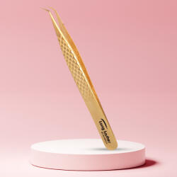 Long Lashes szempilla csipesz hajlított - arany, 12cm - fittprotein