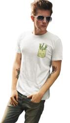 D&B Férfi/Unisex Póló PO00005 Cactus Pocket Fehér-Méret 2XL (PO00005CactusPocketWhite2XL)