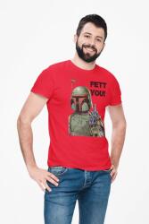 D&B Férfi/Unisex Póló MO00068 Boba Fett Piros-Méret M (MO00068BobafettRedSizeM)