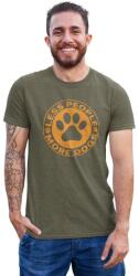 D&B Férfi/Unisex Póló ST00087 More Dogs Katonai zöld -Méret XL