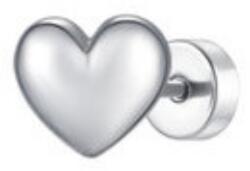 LUCA BARRA Ear Piercing In Steel Heart Shape