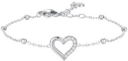 LUCA BARRA Steel Bracelet With White Zircon Heart And Light Points