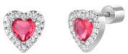 LUCA BARRA Hearts With Red And White Zircons
