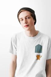 D&B Férfi/Unisex Póló PO00011 Falling Cat Pocket Fehér-Méret S (PO00011FallingCatPocketWhiteS)