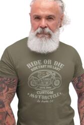 D&B Férfi/Unisex Póló ST00094 Ride Or Die Katonai zöld -Méret M