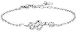 LUCA BARRA Steel Bracelet With Snake And White Crystal