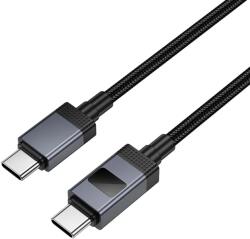hoco. Cablu Date si Incarcare Hoco USB-C - USB-C X118 Display 60W 1m Negru