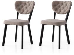 Hanah Home Enzo - 808 V2 szék szett (2 darab), fekete-szürke