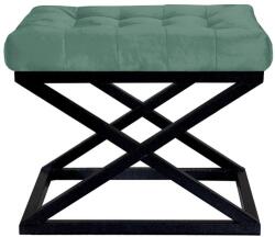  Atelier Del Sofa Pouffe Black Green Capraz - Fekete, Zöld v2