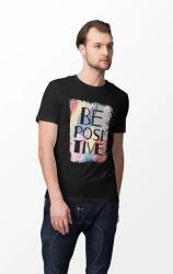D&B Férfi/Unisex Póló ST00092 Be Positive Fekete-Méret M (ST00092BePositiveFeketeM)