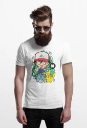 D&B Férfi Unisex Póló PC00023 Pokemon Fehér-Méret XL (PC00023PokemonWhiteXL)