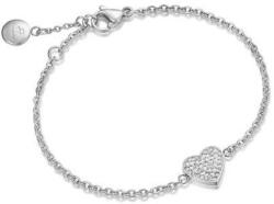 LUCA BARRA Steel Bracelet With Heart And White Crystals
