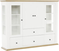  Vitrin MZ6, fehér/grand tölgy, LEON