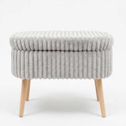  Atelier Del Sofa Pouffe Grey Mini Oslo Linen - Grey