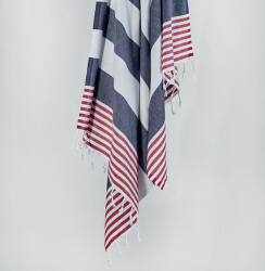  L' essential Maison Fouta (strandtörölköző) RedBlueWhite Sultan - piros, kék, fehér