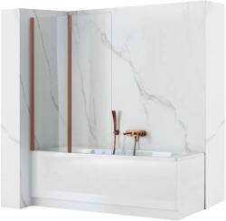 Rea Agat paravan cadă 80 cm două piese cupru periat/sticlă transparentă REA-W5696 (REAW5696)