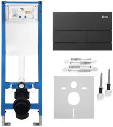  Beépíthető WC Tartókeret Szett Slim 024N T Black Matt Nyomólappal