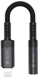 DEVIA iPhone 14 Plus / 14 Pro Max / 14 Pro DEVIA EC090 audió adapter kábel 3.5mm jack aljzat - lightning, 12cm, FEKETE (EC090)