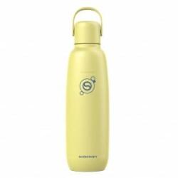 SodaStream Fizz & Go stainless steel soda bottle 0.9 l, double-walled insulated thermos bottle, keeps warm & cold, for carbonated drinks, compatible with DUO, TERRA, ART, ENSO & more, lemon yellow - 1062417440