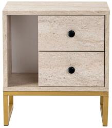  Hanah Home Nightstand Travertine Gold Glimmer - Travertine, Gold